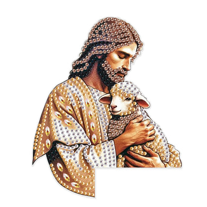 2Pcs DIY Diamond Art Door Corner Pendants Acrylic Door Decoration (Jesus)