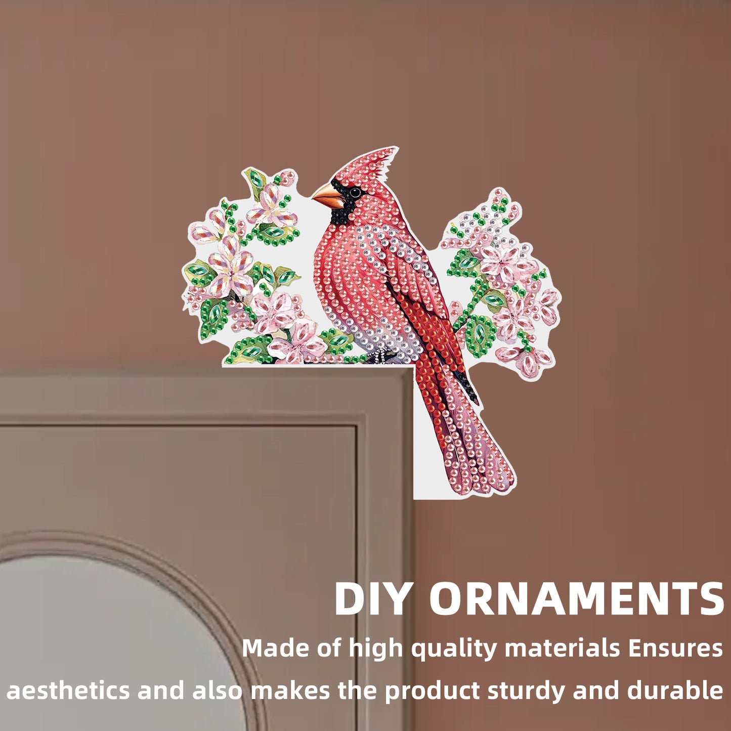 2Pcs DIY Diamond Art Door Corner Pendants Acrylic Door Decoration (Peacock)