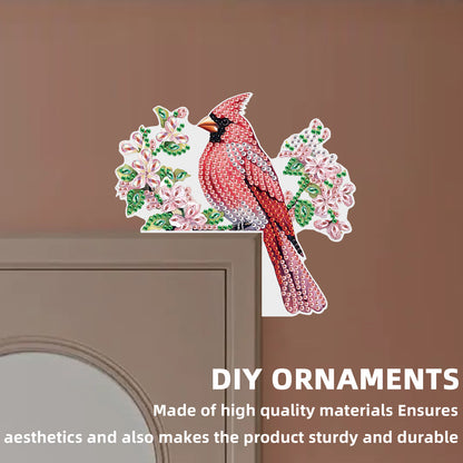 2Pcs DIY Diamond Art Door Corner Pendants Acrylic Door Decoration (Peacock)