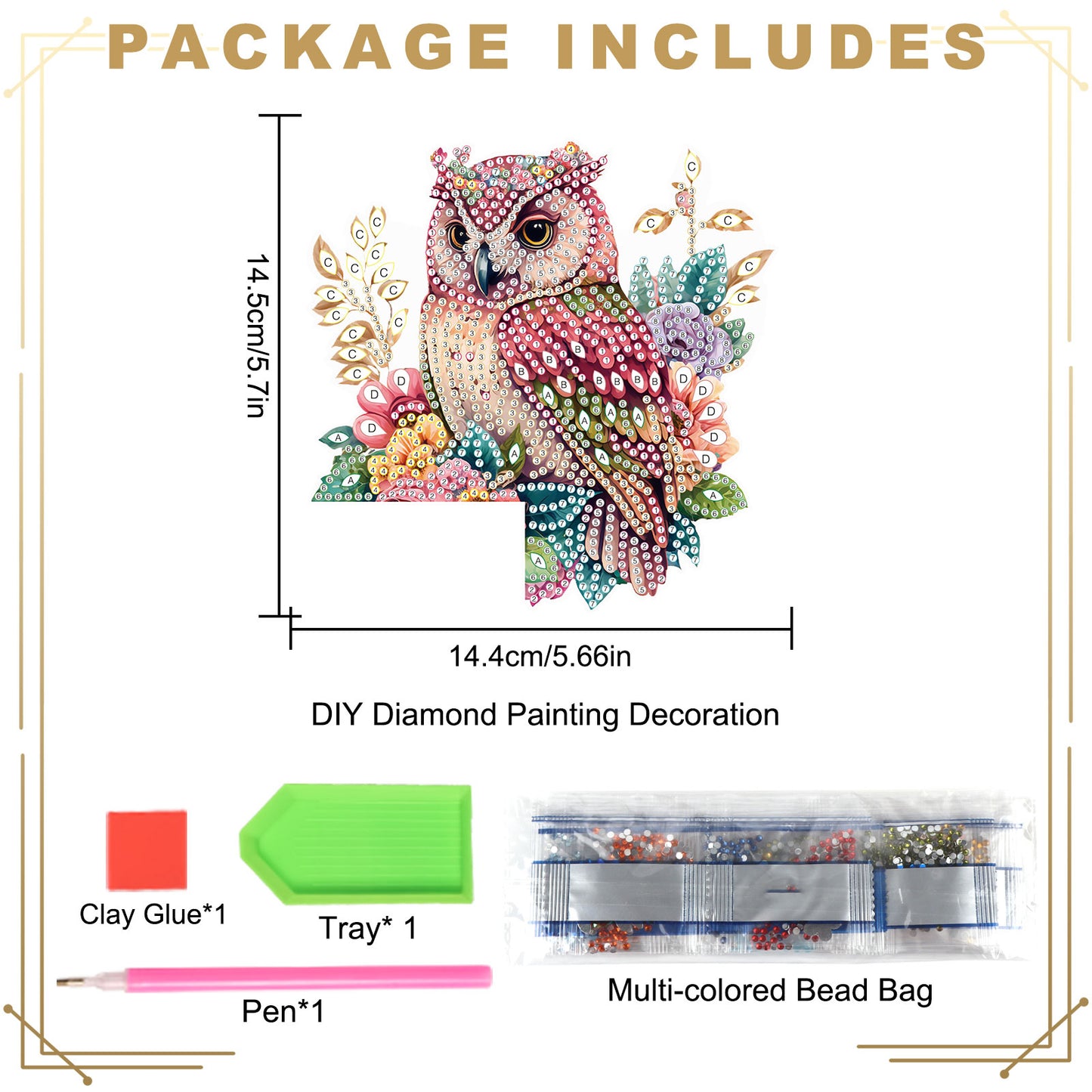 2Pcs DIY Diamond Art Door Corner Pendants Acrylic Door Decoration (Bunny)
