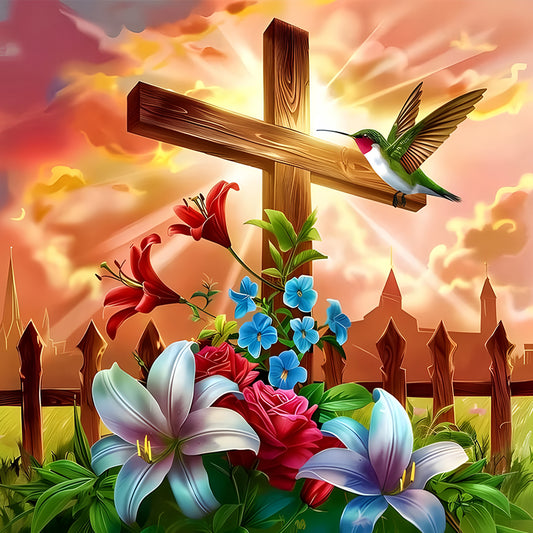 Religious Cross - Full Round Drill Diamond Painting 30*30CM