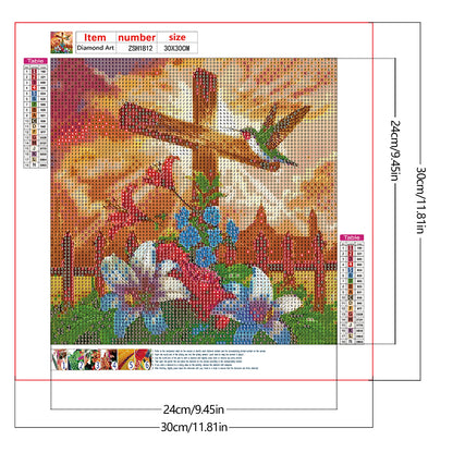 Religious Cross - Full Round Drill Diamond Painting 30*30CM