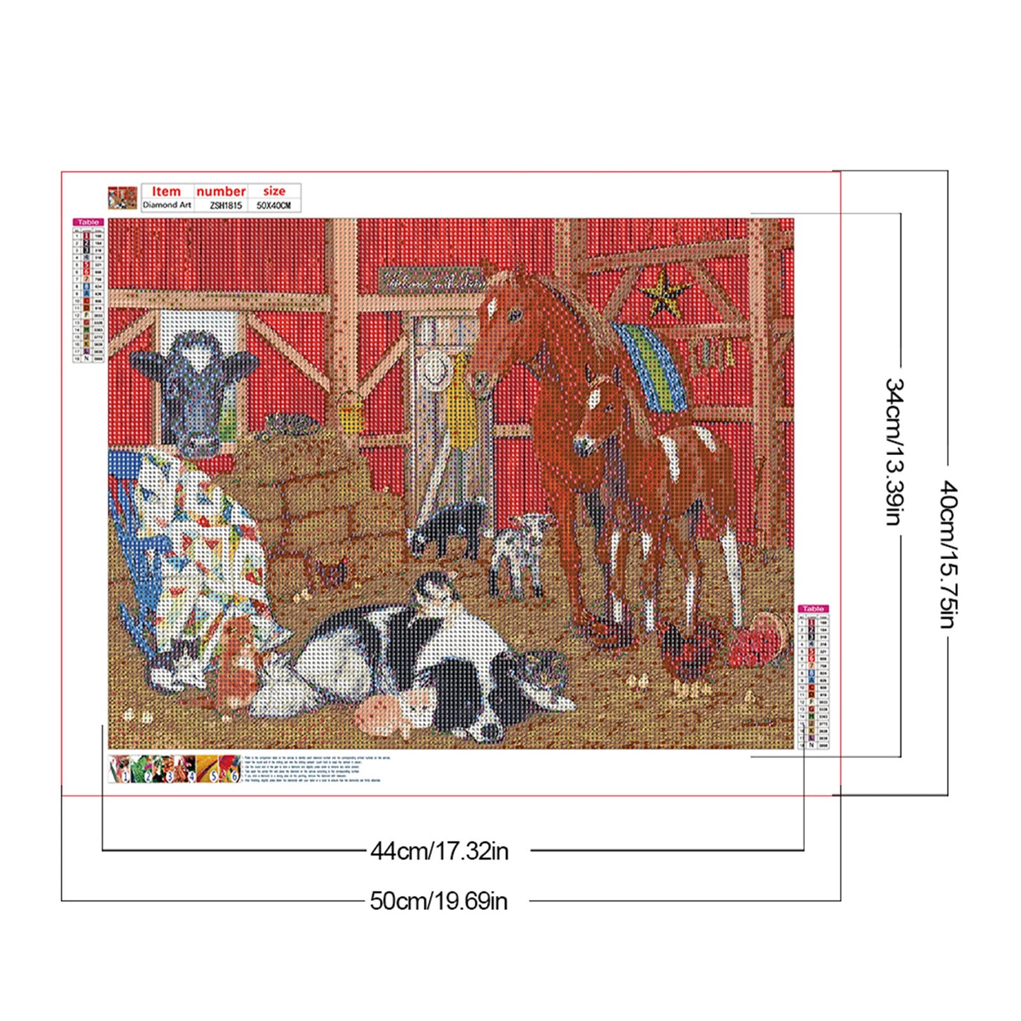 Farm Animals - Full Round Drill Diamond Painting 50*40CM