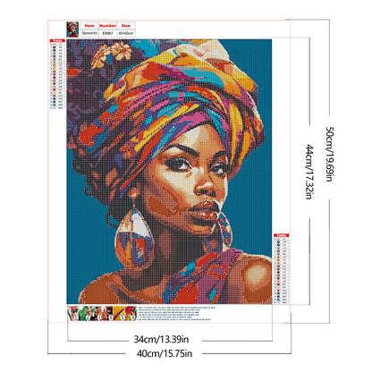 Dark-Skinned Girl - Full Round Drill Diamond Painting 40*50CM