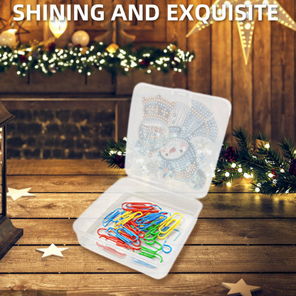 DIY Diamond Painting Storage Box Snowman Clear Plastic Case for Small Items