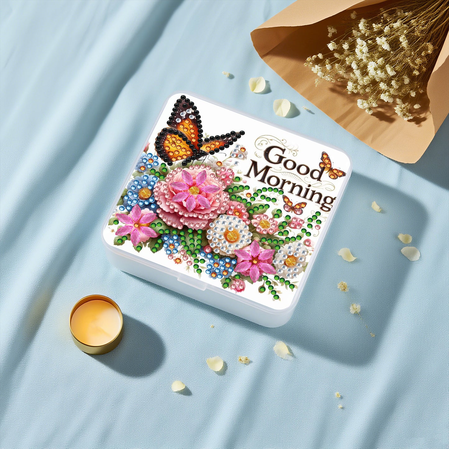 DIY Diamond Painting Storage Box Flower Butterfly Clear Organizer for Small Item