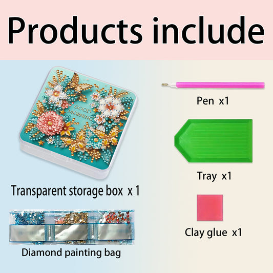 DIY Diamond Painting Storage Box Flower Butterfly Clear Organizer for Small Item