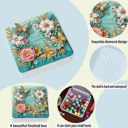 DIY Diamond Painting Storage Box Flower Butterfly Clear Organizer for Small Item