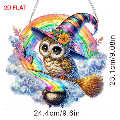 2D Flat DIY Hanging Diamond Art Kits DIY Home Decor Hanging Charm (Owl)