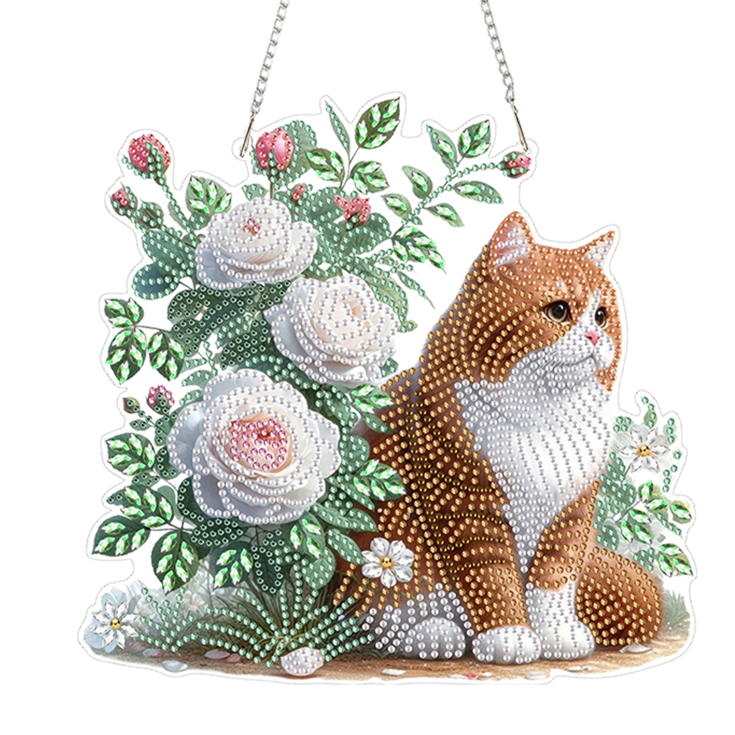 2D Flat DIY Hanging Diamond Art Kits DIY Home Decor Hanging Charm (Flowers)
