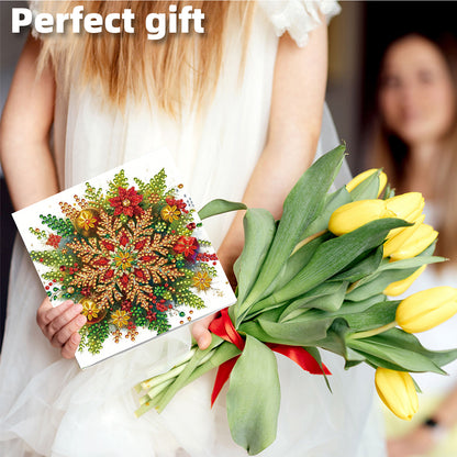6PCS DIY Diamond Art Greeting Cards Congratulations Cards Gifts (Snowflakes)