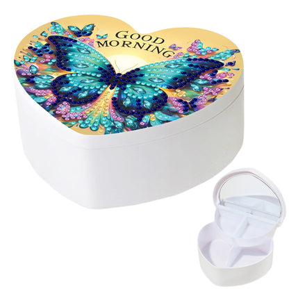 Butterfly DIY Diamond Painting Heart-Shaped Jewelry Box Decorative Storage Case