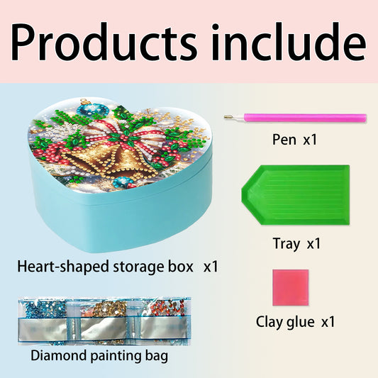 Bell DIY Diamond Painting Heart-Shaped Jewelry Box Decorative Storage Case