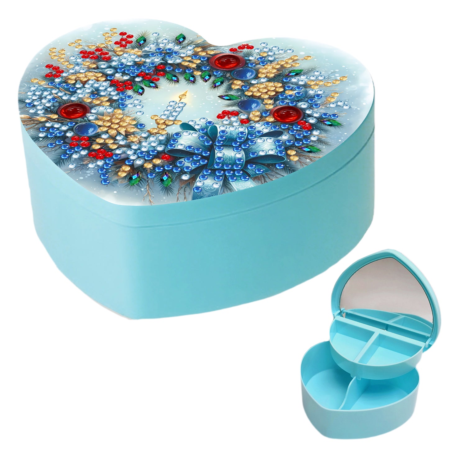 Wreath DIY Diamond Painting Heart-Shaped Jewelry Box Decorative Storage Case