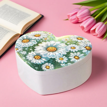 Daisy DIY Diamond Painting Heart-Shaped Jewelry Box Decorative Storage Case