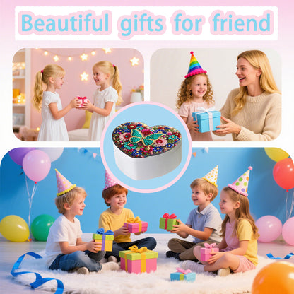 Butterfly DIY Diamond Painting Heart-Shaped Jewelry Box Decorative Storage Case
