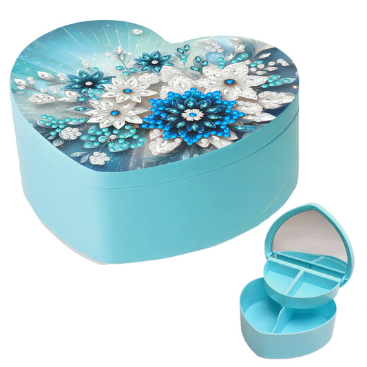 Flower DIY Diamond Painting Heart-Shaped Jewelry Box Decorative Storage Case