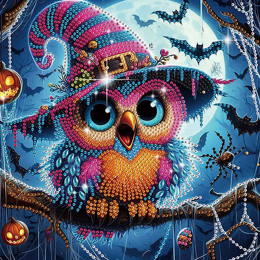 Halloween Owl - Special Shaped Drill Diamond Painting 30*30CM