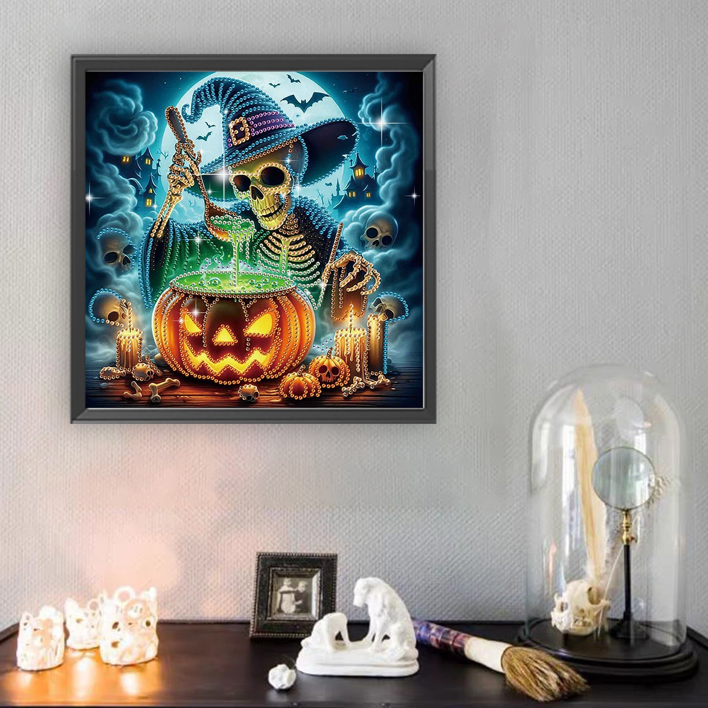 Halloween Skull Pumpkin - Special Shaped Drill Diamond Painting 30*30CM
