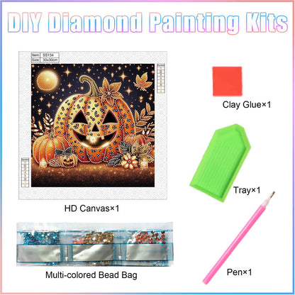 Halloween Pumpkin - Special Shaped Drill Diamond Painting 30*30CM
