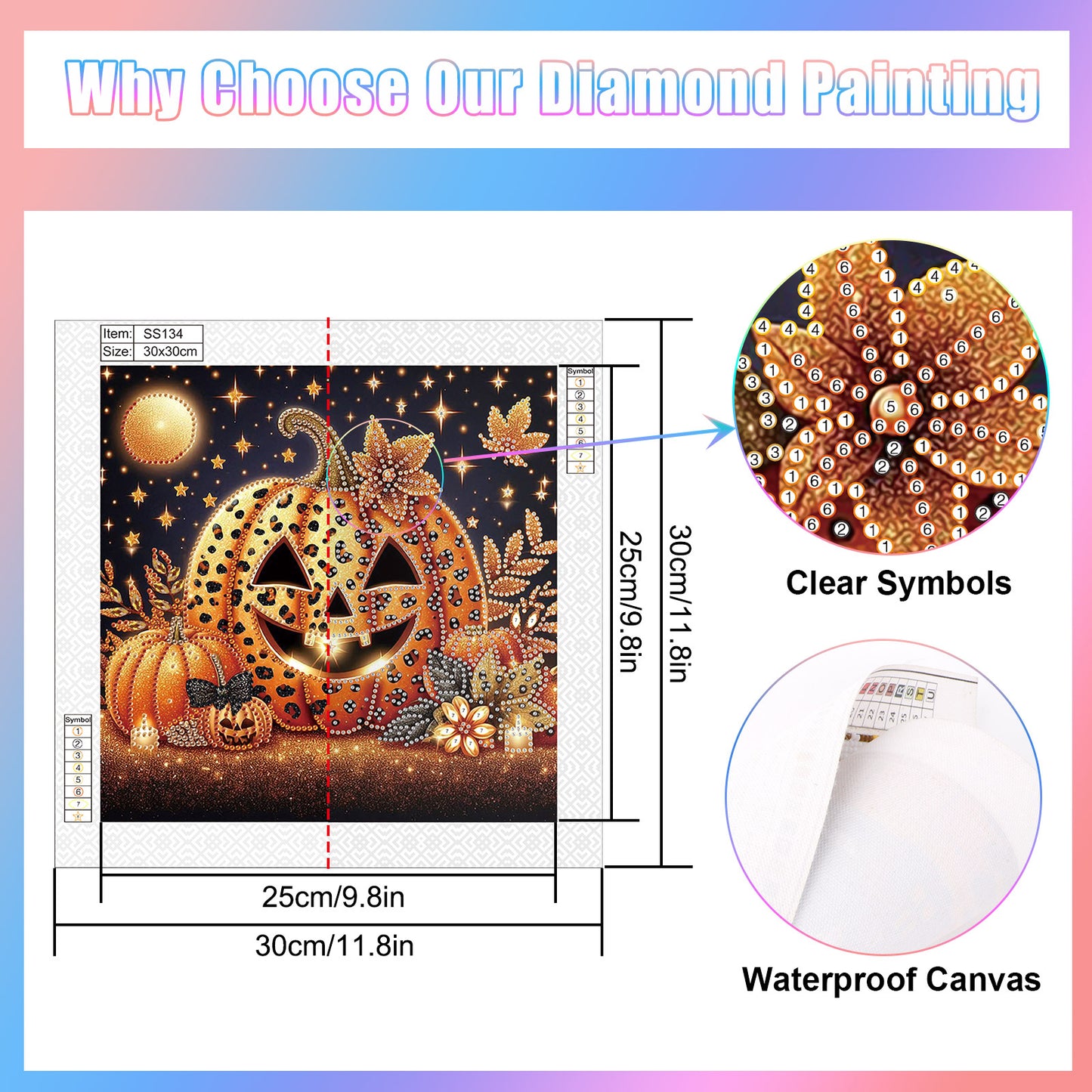 Halloween Pumpkin - Special Shaped Drill Diamond Painting 30*30CM