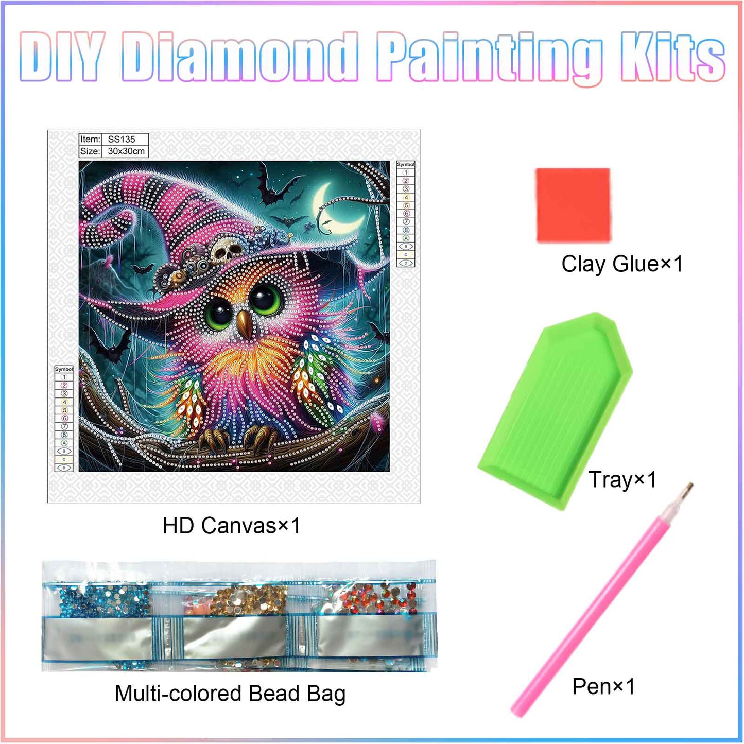 Halloween Owl - Special Shaped Drill Diamond Painting 30*30CM