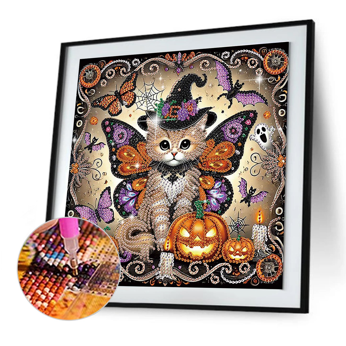 Halloween Cat - Special Shaped Drill Diamond Painting 30*30CM
