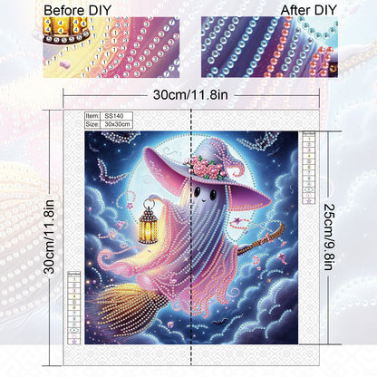 Halloween Ghost - Special Shaped Drill Diamond Painting 30*30CM