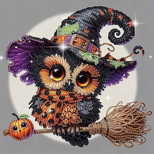 Halloween Owl - Special Shaped Drill Diamond Painting 30*30CM