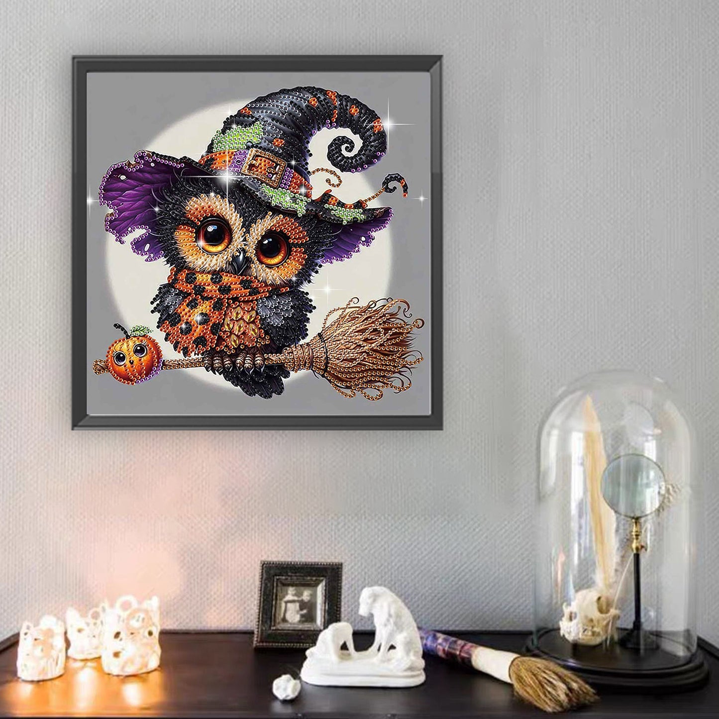 Halloween Owl - Special Shaped Drill Diamond Painting 30*30CM