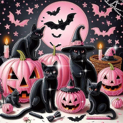 Halloween Black Cat - Special Shaped Drill Diamond Painting 30*30CM