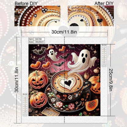 Halloween Spooky Cafe - Special Shaped Drill Diamond Painting 30*30CM