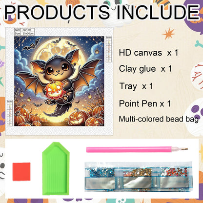 Halloween Bat - Special Shaped Drill Diamond Painting 30*30CM