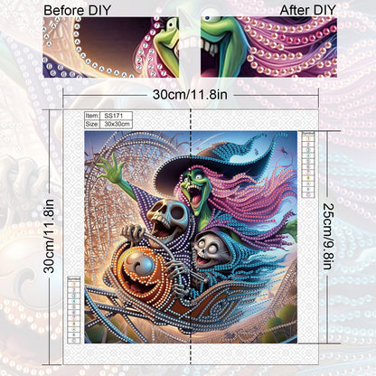 Halloween Witch - Special Shaped Drill Diamond Painting 30*30CM
