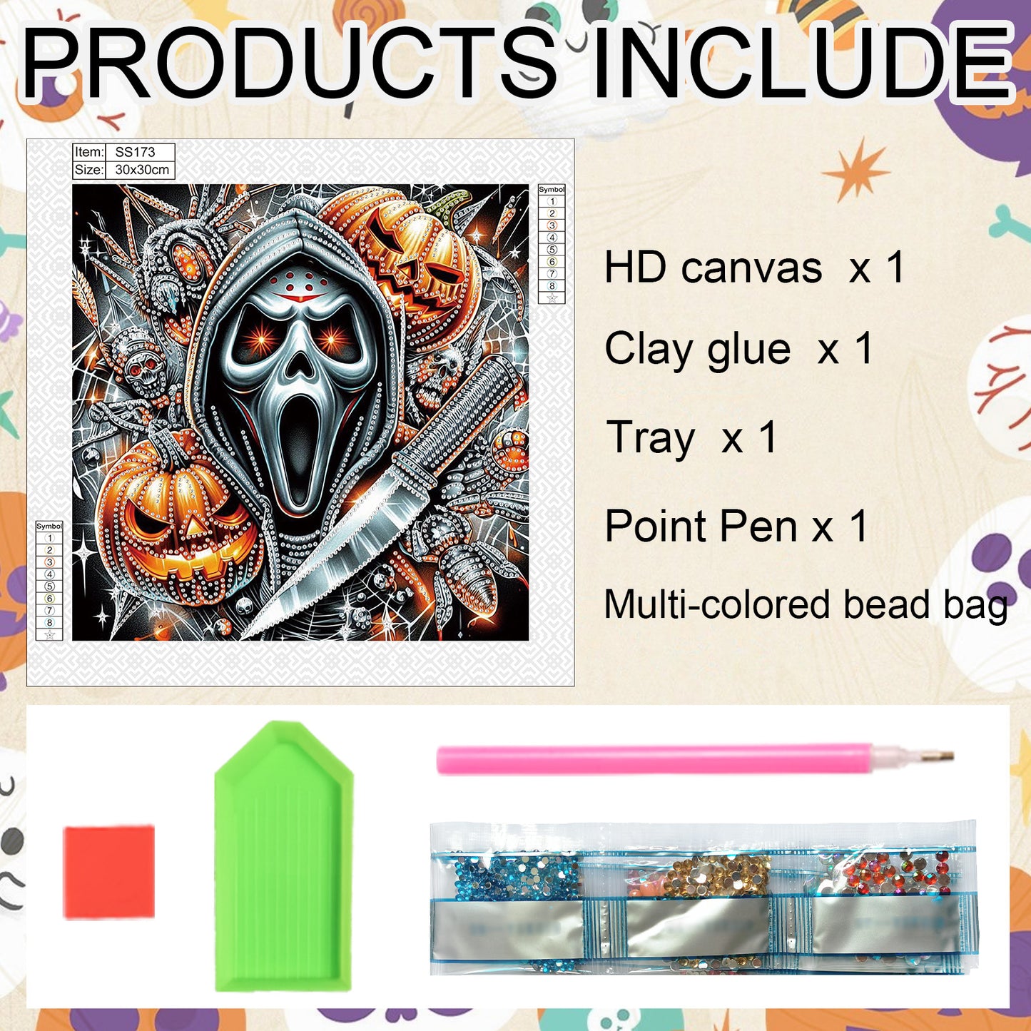 Halloween Skeleton - Special Shaped Drill Diamond Painting 30*30CM