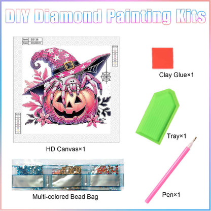 Halloween Pumpkin - Special Shaped Drill Diamond Painting 30*30CM