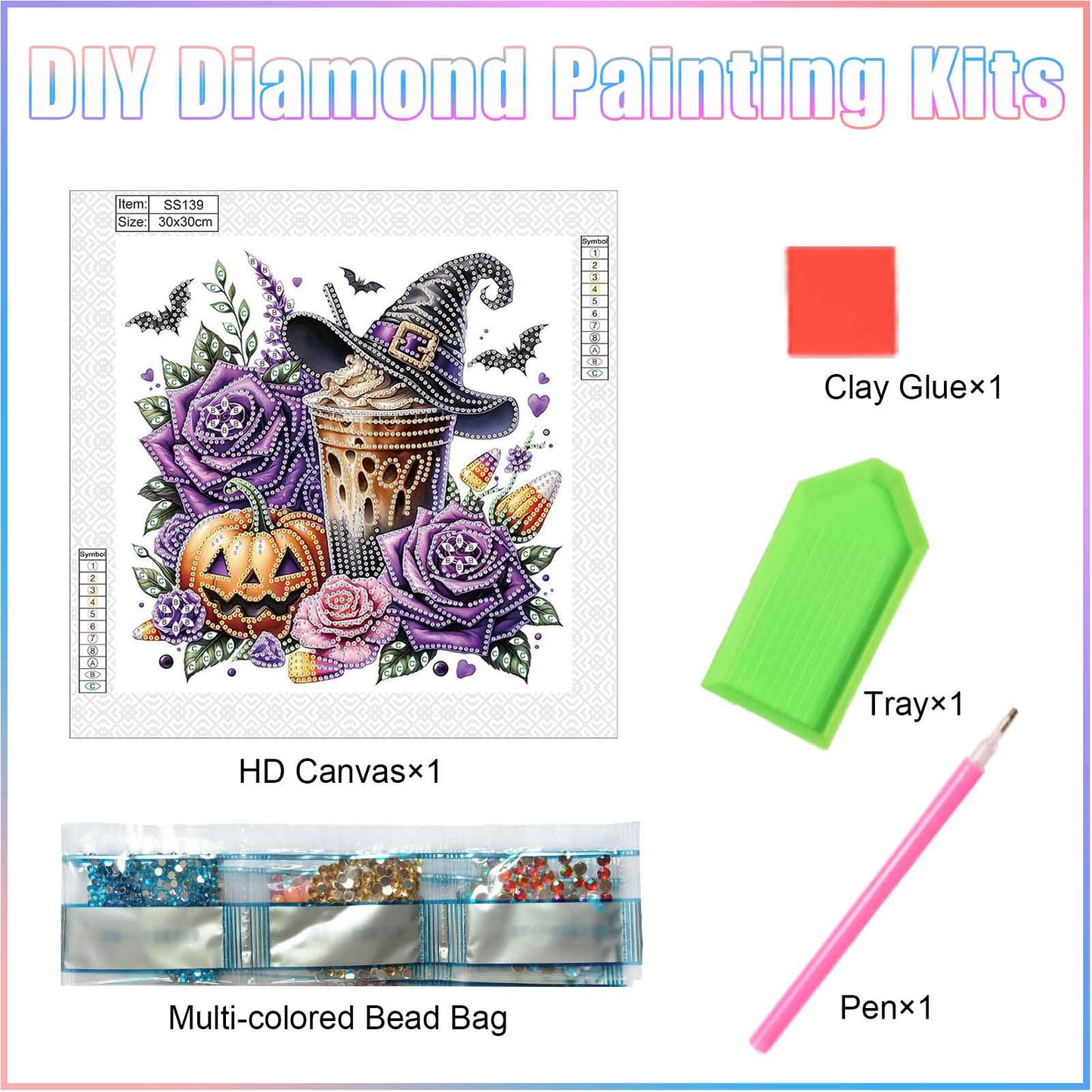 Halloween Pumpkin - Special Shaped Drill Diamond Painting 30*30CM
