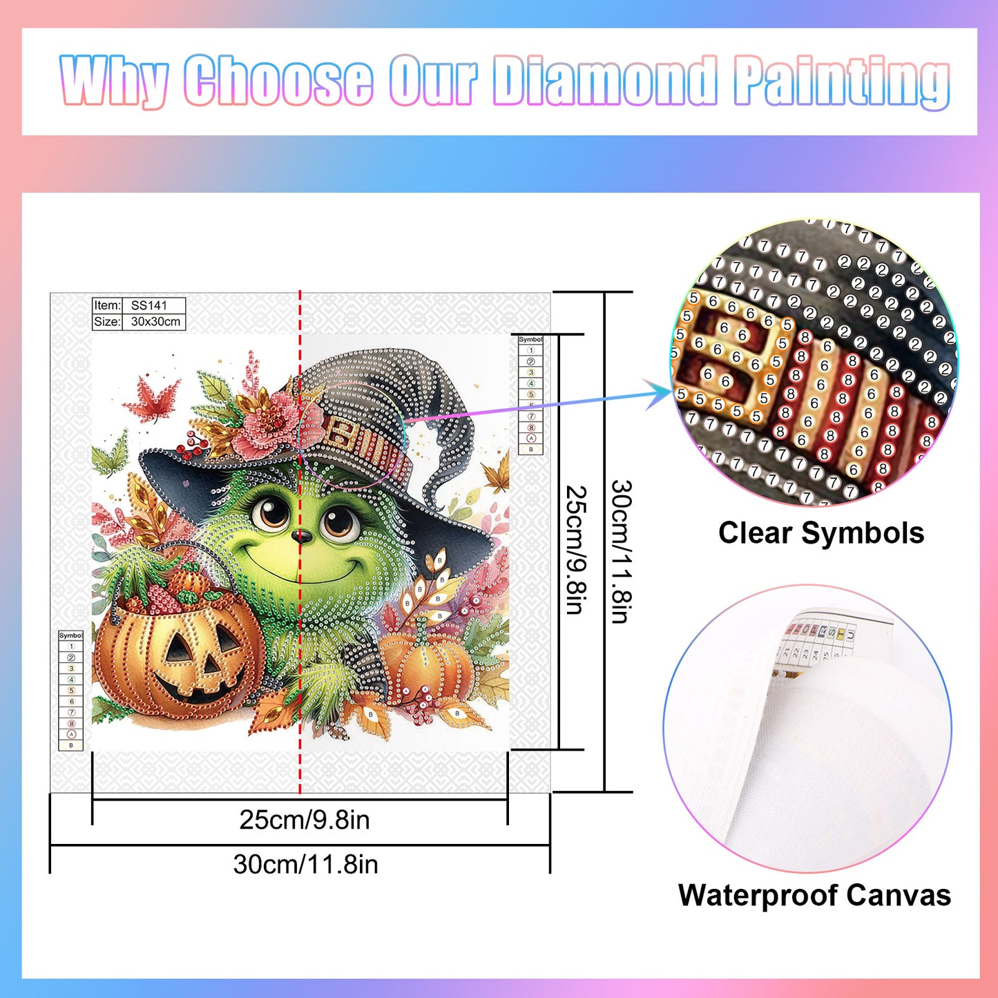 Green Furry Halloween Monster - Special Shaped Drill Diamond Painting 30*30CM