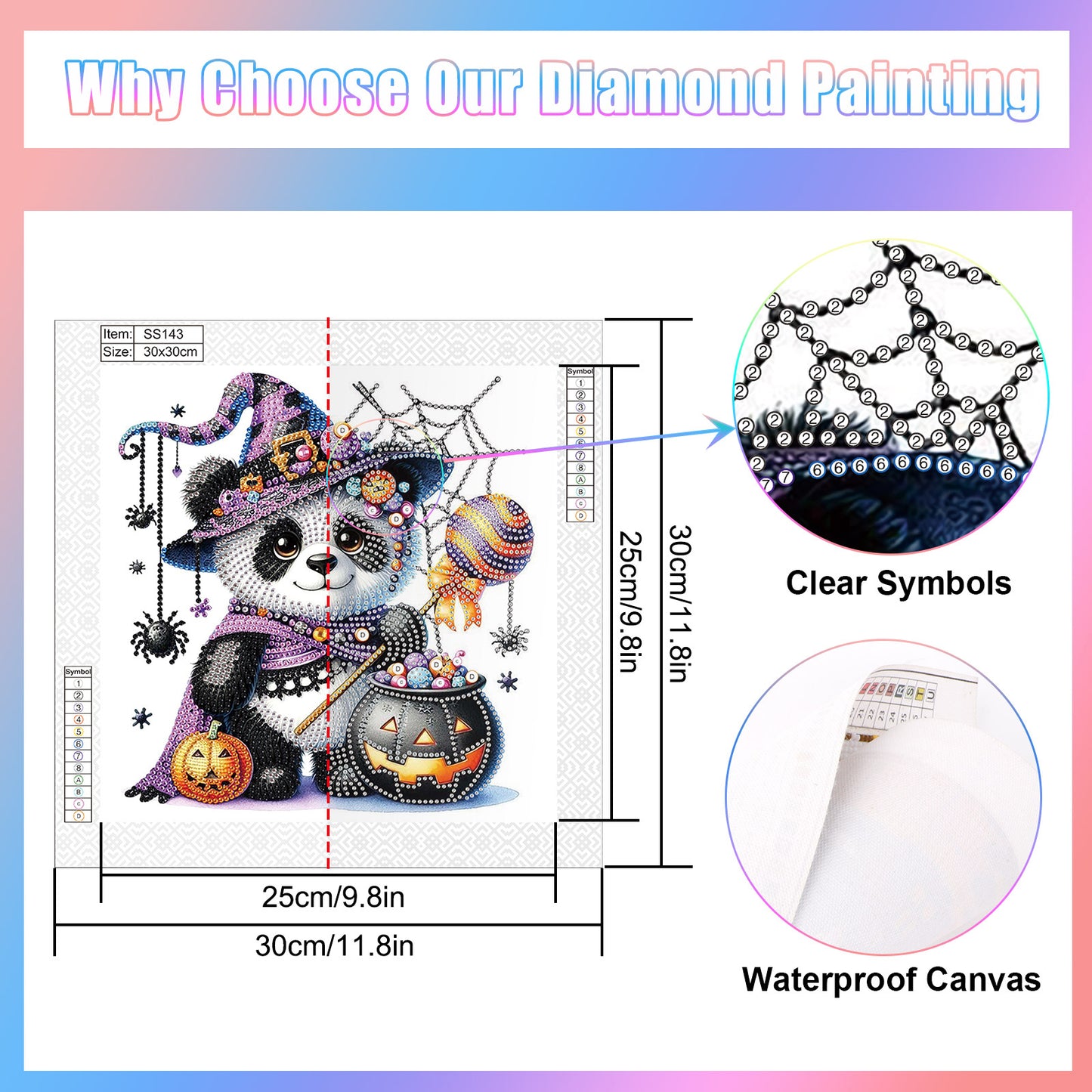 Halloween Panda - Special Shaped Drill Diamond Painting 30*30CM