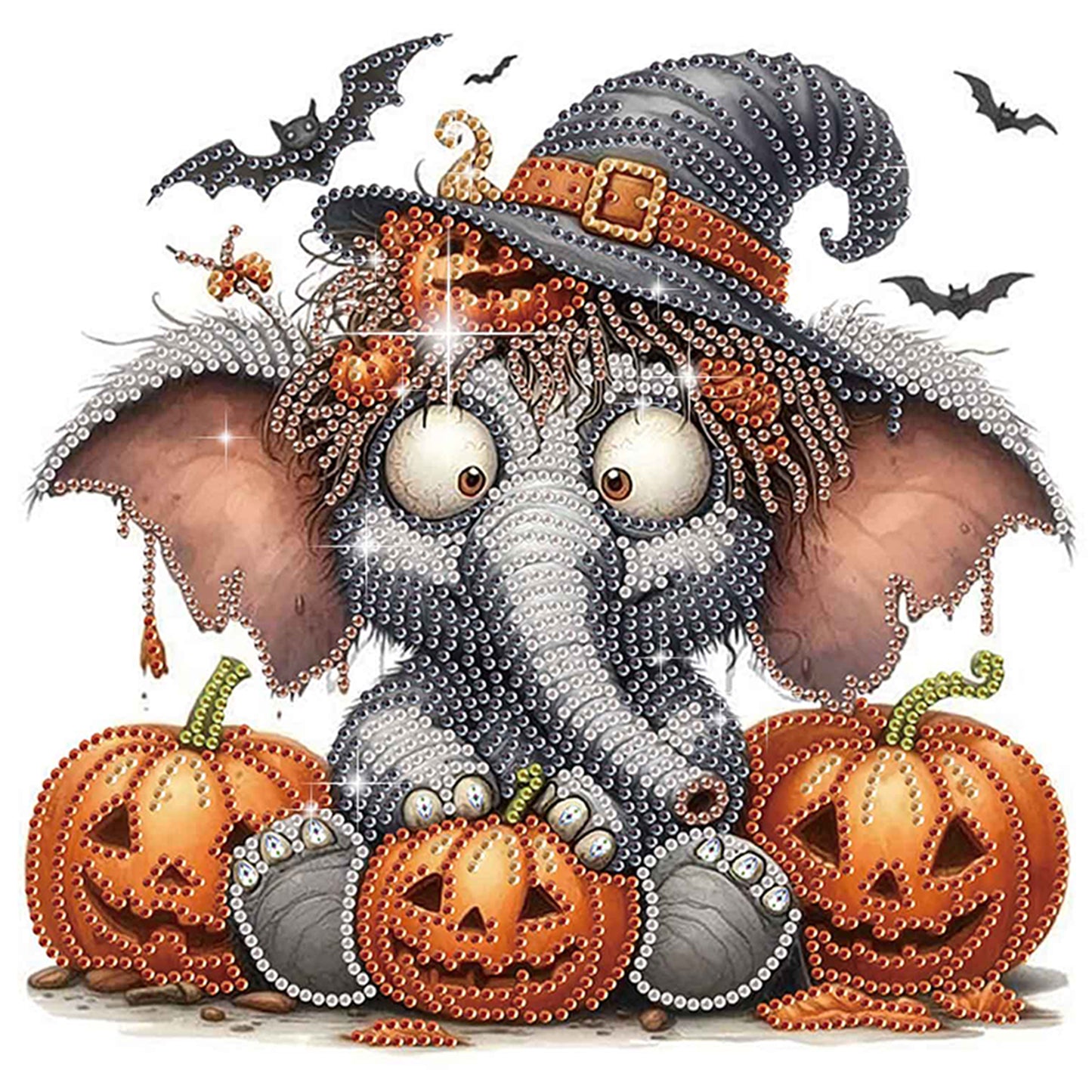 Halloween Funny Elephant - Special Shaped Drill Diamond Painting 30*30CM