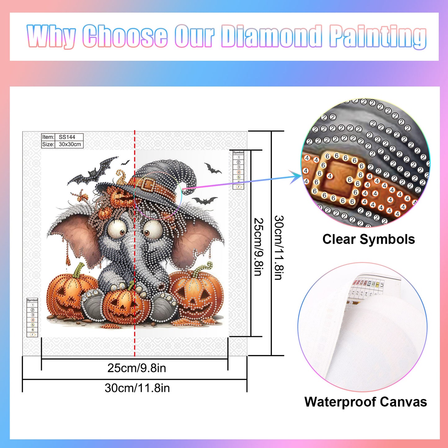 Halloween Funny Elephant - Special Shaped Drill Diamond Painting 30*30CM