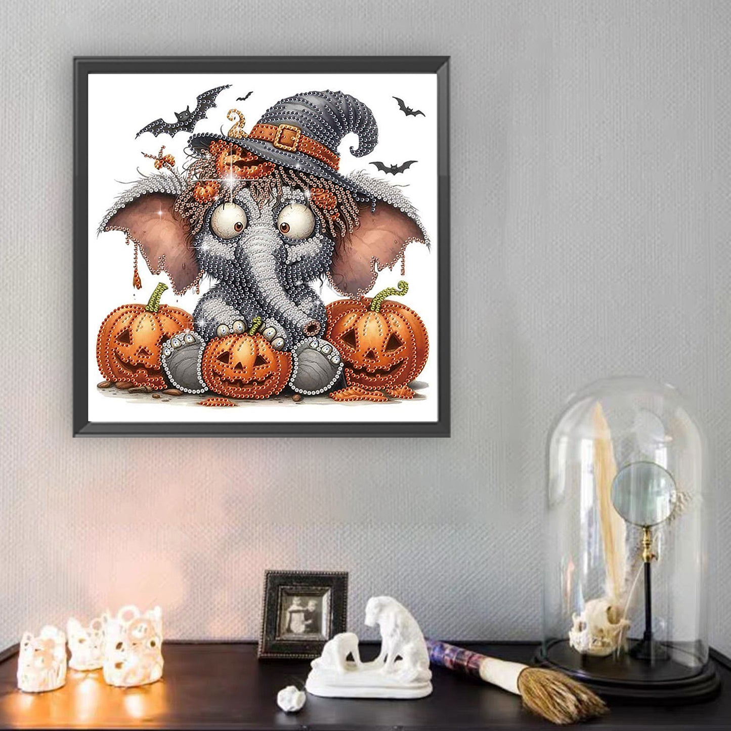 Halloween Funny Elephant - Special Shaped Drill Diamond Painting 30*30CM