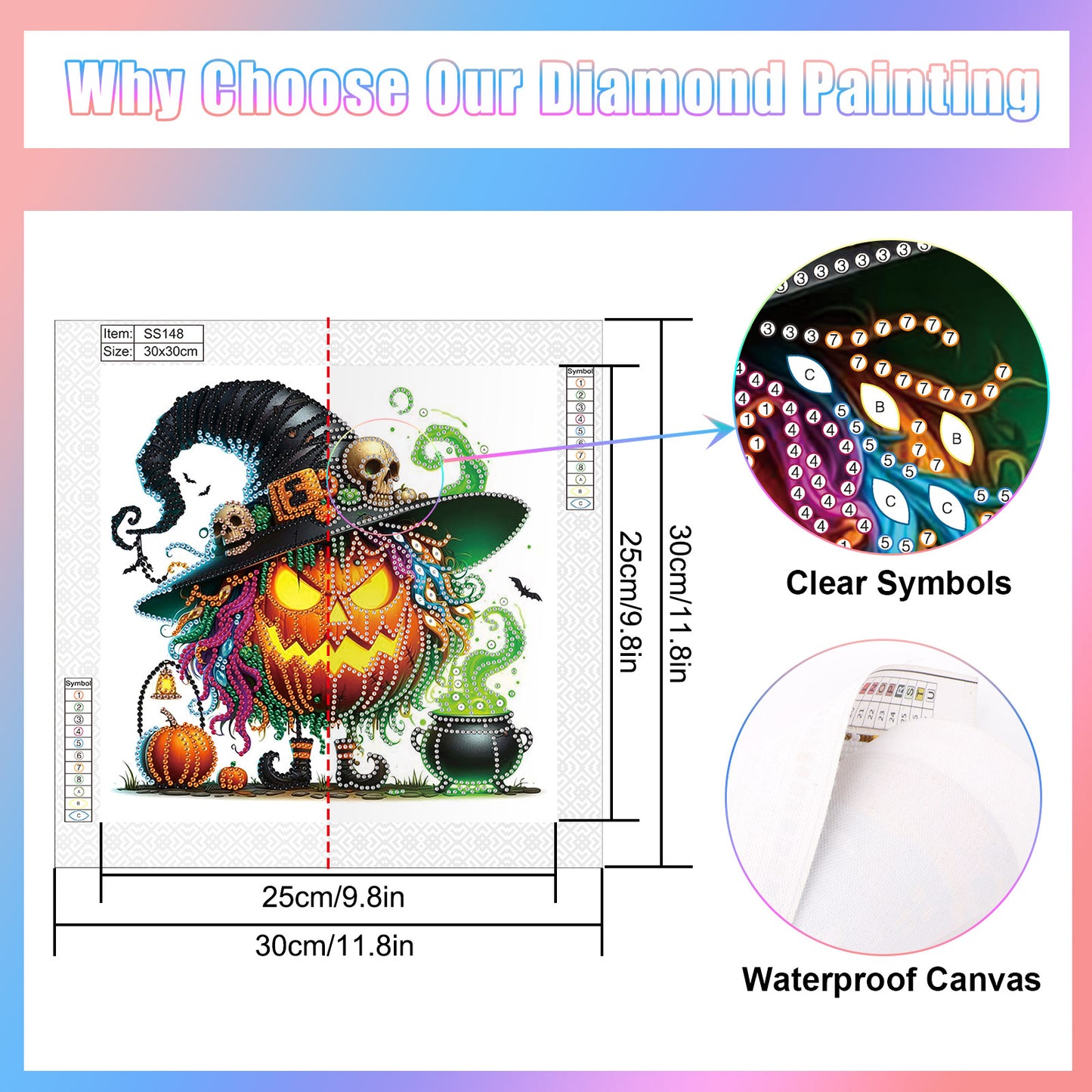 Halloween Pumpkin - Special Shaped Drill Diamond Painting 30*30CM