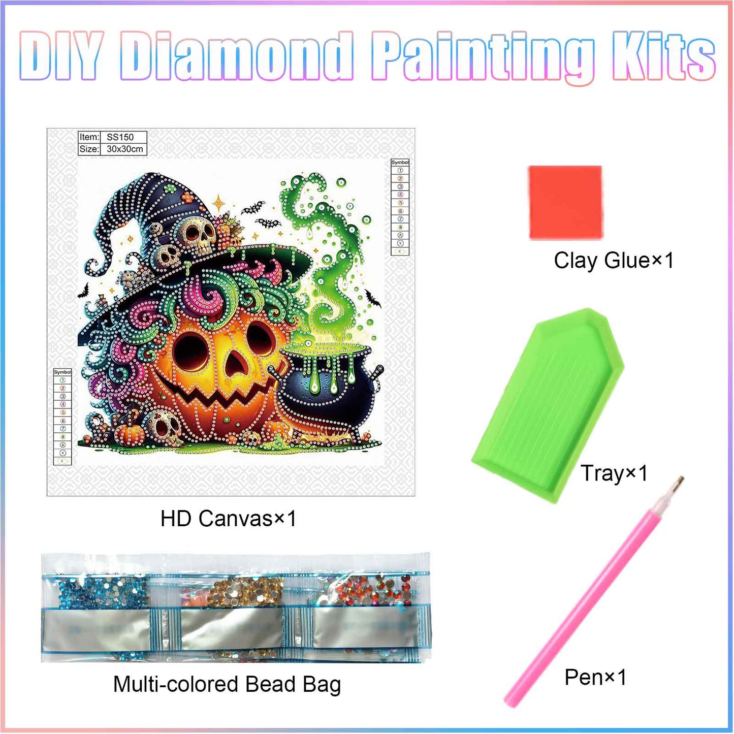 Halloween Pumpkin - Special Shaped Drill Diamond Painting 30*30CM