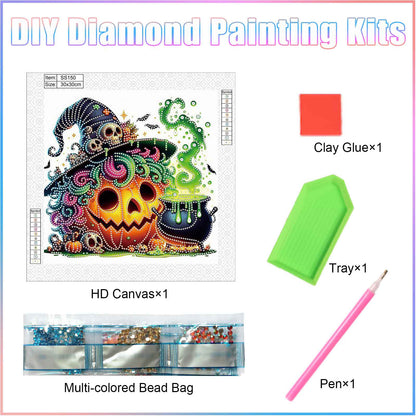 Halloween Pumpkin - Special Shaped Drill Diamond Painting 30*30CM