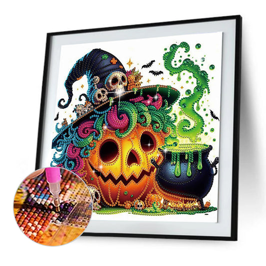 Halloween Pumpkin - Special Shaped Drill Diamond Painting 30*30CM