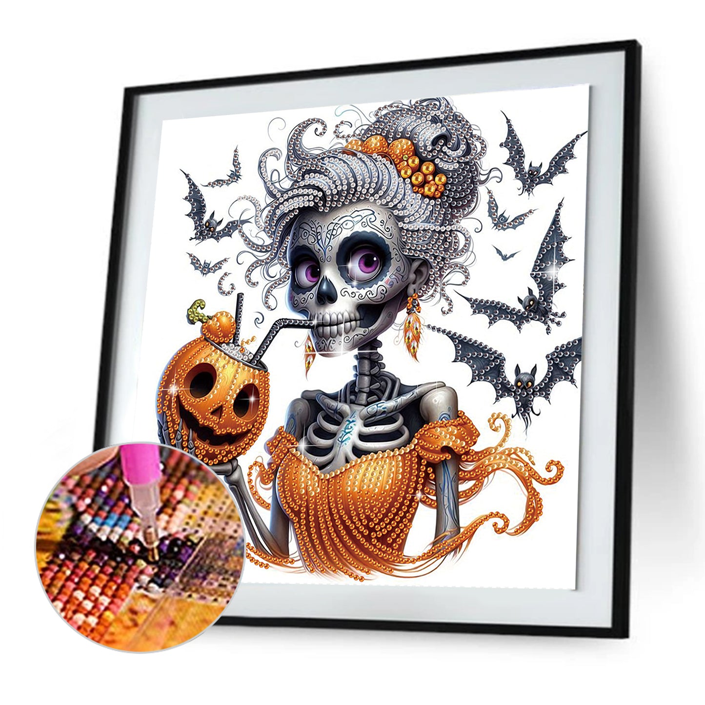 Halloween Skeleton - Special Shaped Drill Diamond Painting 30*30CM