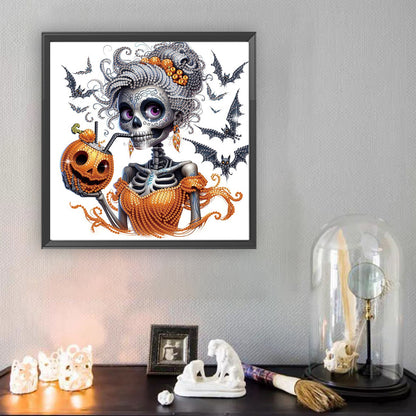Halloween Skeleton - Special Shaped Drill Diamond Painting 30*30CM