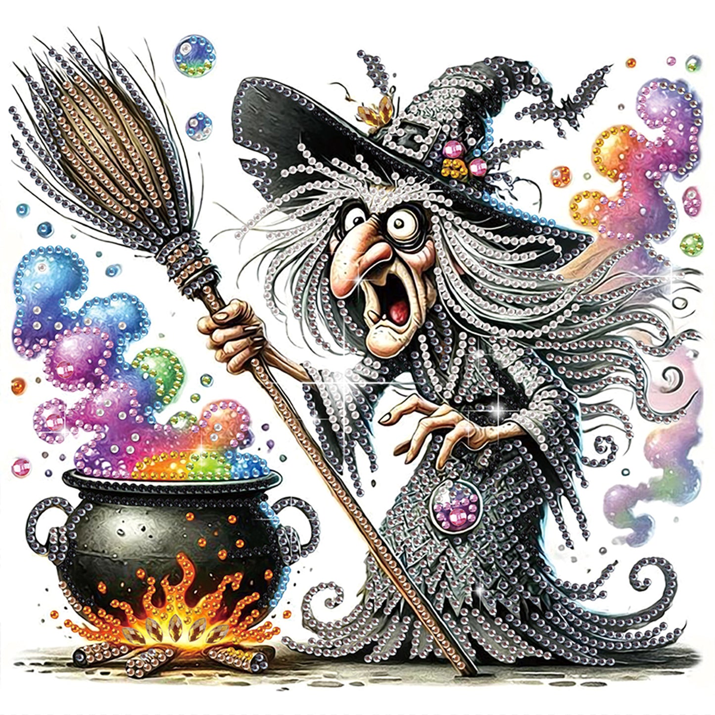 Halloween Skeleton Witch - Special Shaped Drill Diamond Painting 30*30CM