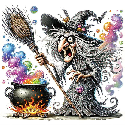 Halloween Skeleton Witch - Special Shaped Drill Diamond Painting 30*30CM